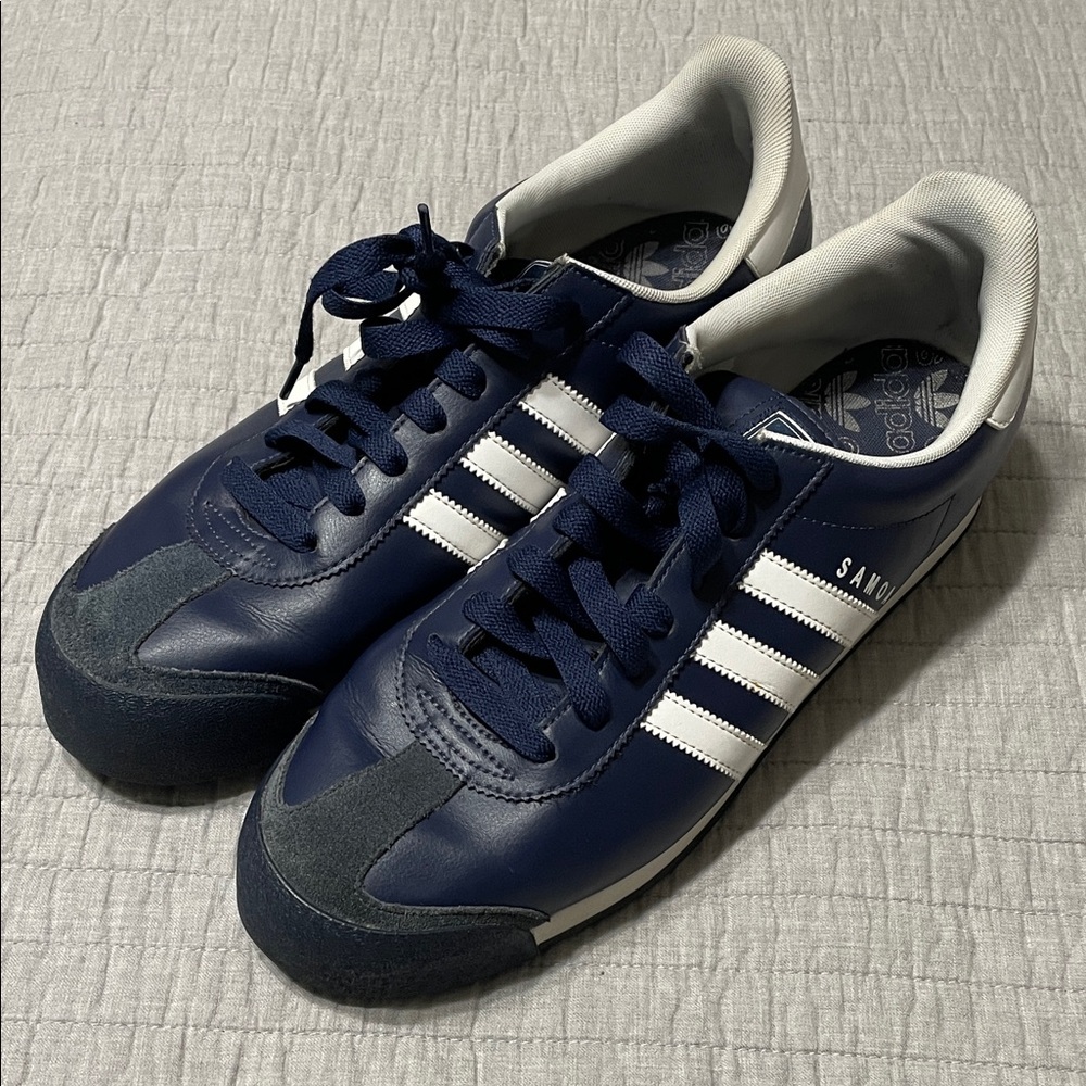 Adidas Samoa Men's 12 Navy White Classic Sneakers Streetwear Preppy Casual
